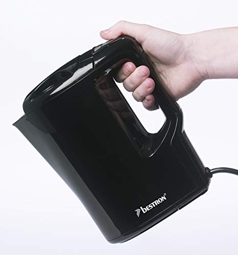 Bestron AWK810 Handlicher Reise-Wasserkocher mit Kochstopp-Automatik, 0,9 Liter, 500 Watt, Schwarz – Bild 3