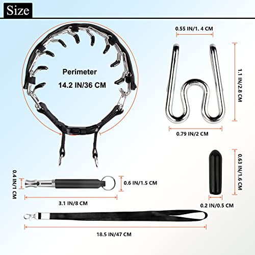 Dog Prong Traing Collar, Choke Pinch Collar For Dogs [2 Extra Links][Dog Whistle][Cover] With Martingale Chain And Rubber Caps, No Pull Dog Collar For Medium Large Breed Dogs [Small] #TOP2