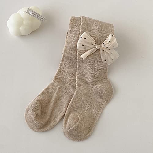 Baby Girls Cute Tights with Bow Toddler Cable Knit Leggings Thin Cotton Stockings Cotton Pantyhose for Infant3