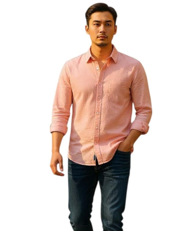 Image of Men's Khadie Cotton Full Sleeves Plain Solid Casual Shirt