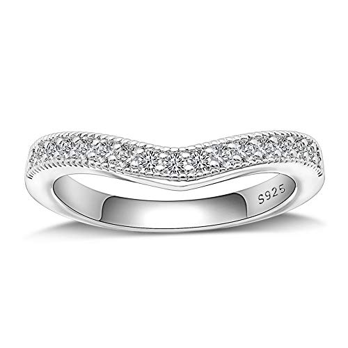 Ginger Lyne Collection Julieanna Halo Pave Sterling Silver Cubic Zirconia CZ Simulated Diamond Wedding Anniversary Band Promise Ring for Women Bridal Jewelry Size 5