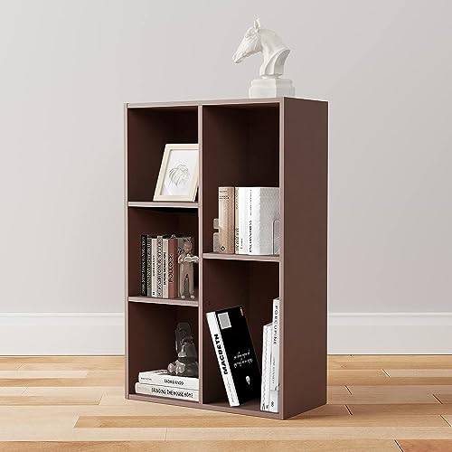 Amazon Basics Libreria organizer con 5 cubi, marrone (Espresso), 50 cm x 24 cm x 80 cm - Immagine 1