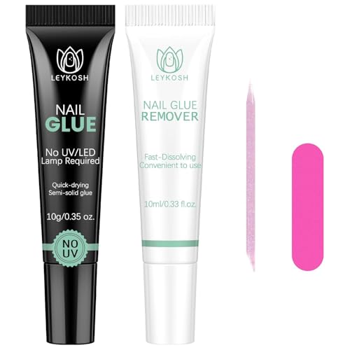 Image of LEYKOSH Nail Glue and Remover Set, 10g Glue 10ml Remover