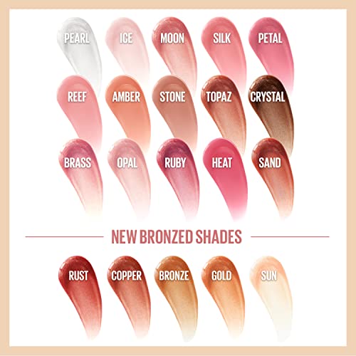 Maybelline Lifter Gloss, Hydrating Lip Gloss With Hyaluronic Acid, High Shine For Plumper Looking Lips, Amber, Cream Neutral, 0.18 Ounce #TOP2