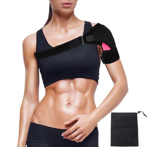 Scettar Tutore Spalla per Donne, Regolabile Tutore Per Sollievo Spalla, Supporto Per Spalla In Neoprene, per Fratture, Artrite, Distorsioni, con 1 Custodia
