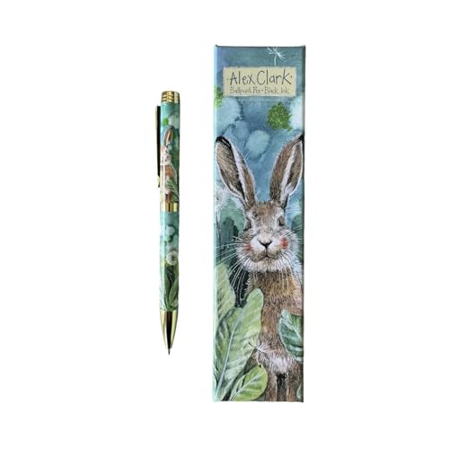 Alex Clark Stylo à bille Little Rabbits – Papeterie – Cadeau d'écriture – Encre noire – Idéal pour le bureau et l'école – Dans un coffret cadeau – Animaux et fleurs