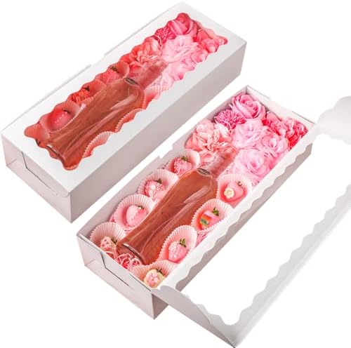 20 Pack Valentine's Day Chocolate Covered Strawberry Boxes with W...