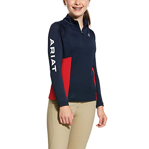 ARIAT Kid's Sunstopper Team 2.0 1/4 Zip Baselayer Navy Size XL