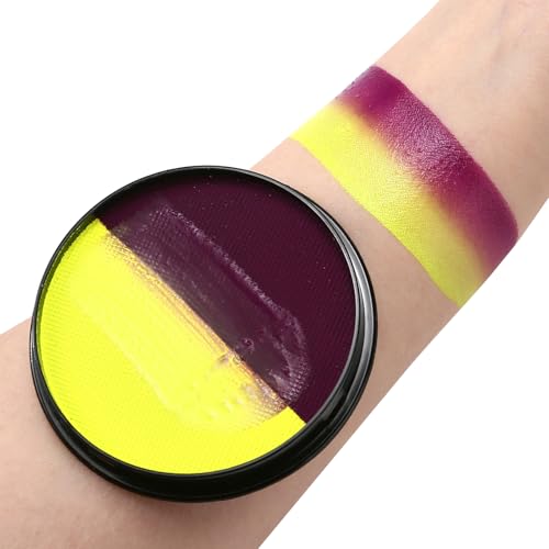 HISUNBEN Body Paints Upgrade 30 g Face Paint and Body Painting Colours Make-Up Children Washable Body Colour Face Paint Children's Make-Up Theatre Make-Up Carnival Halloween Party Yellow-Purple