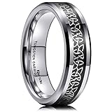 [King Will] クラシック タングステンカーバイド リング ケルトノット 6mm メンズ ウェディングバンド 婚約指輪 金属アレルギー対応 11