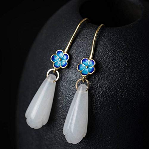 Boucles d'oreilles à tige pour femmes MOCHAMIK avec fleur imitation émail rétro