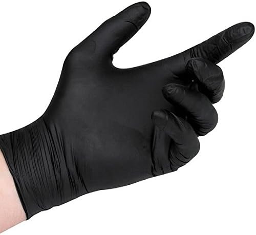 Black Nitrile Disposable Gloves, 5 Mil Thickness, Powder Free, Latex Free, Heavy Duty (100, Small)
