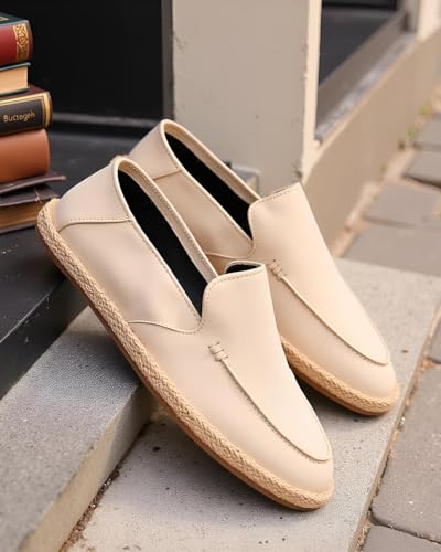 Image of Prolific Men's Suede Causal Loafer Shoes | Espadrilles | Lighweight Slip-On's | Soft Cushioned Insole | Stylish & Comfortable | Lightweight Shoes for Men, Designed for All Seasons