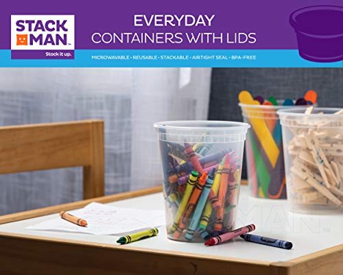 [48 Sets -32 Oz.] Plastic Deli Food Storage Containers With Airtight Lids - Soup Containers With Lids #TOP5