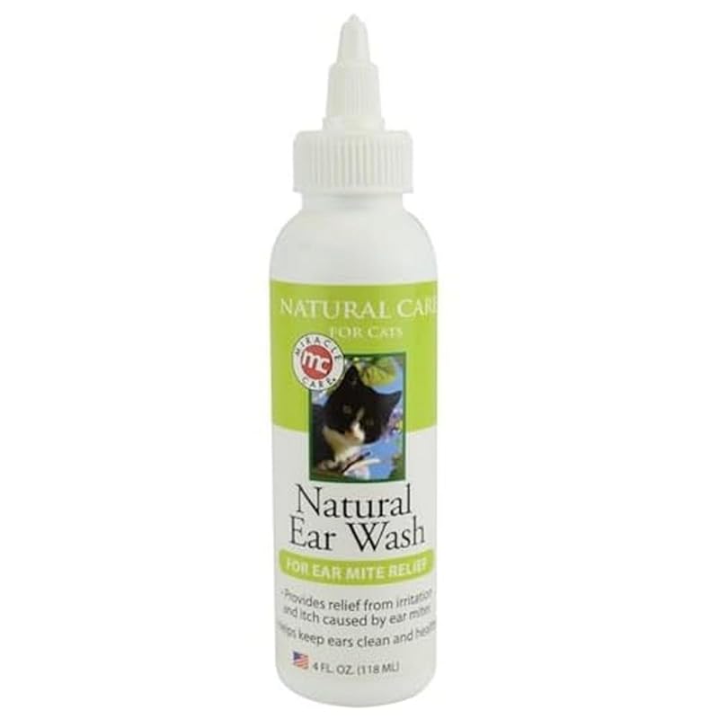 Limpador Auricular Natural para Gatos Miracle Care Ear Wash, 118 mL
