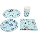 PartyKindom 44 Piezas Vajilla de Fiesta Mariposas Platos Desechables Platos Redondos Servilletas de Papel