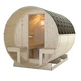 Garanzia italiana di 2 anni Bagno Italia Sauna da esterno 189×220 cm Finlandese a forma di botte con stufa