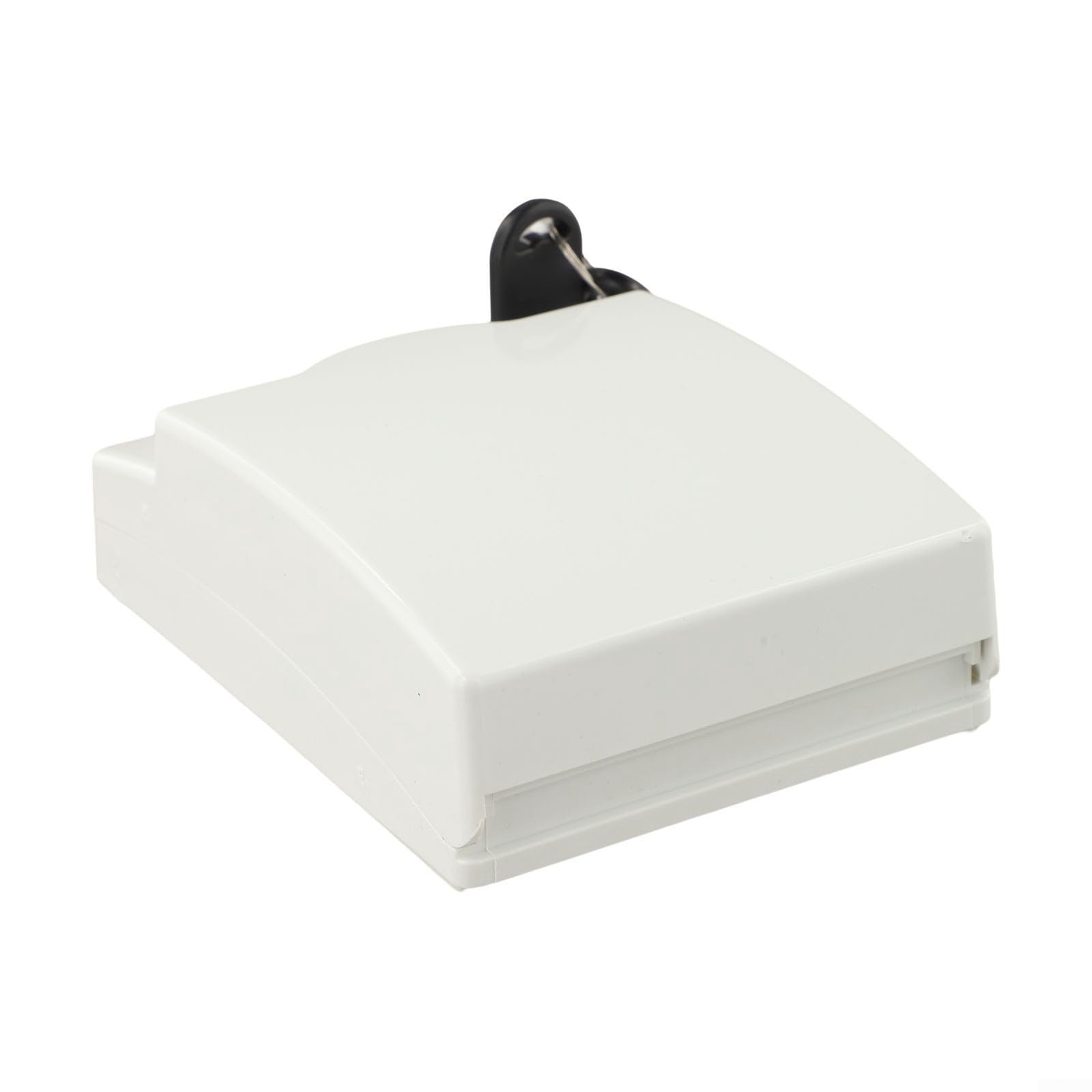 Cubierta de enchufe con cerradura con llaves, protector de enchufe de pared impermeable, instalación autoadhesiva, protector eléctrico a prueba de niños para el hogar, oficina, escuelas (blanco) — view 7