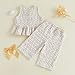Thorn Tree Girls Summer Outfits Ruffle Sleeve Button Up Dress Tops Plaid Linen Pants Spring Toddler Girl Clothes (Beige C, 0-6 Months)