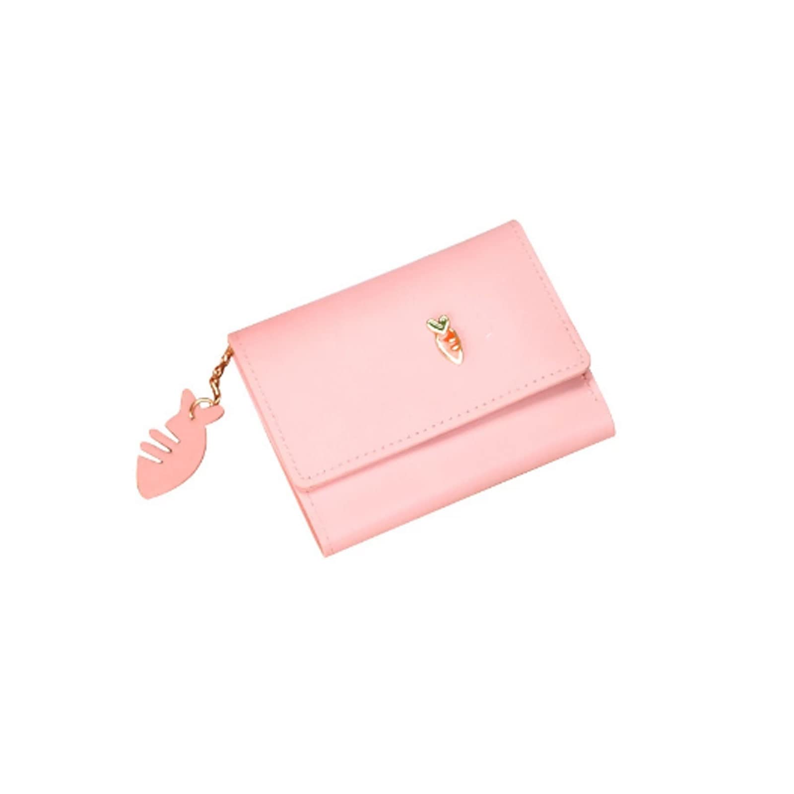 Mini portefeuille pour étudiantes anti-encombrement, petit porte-monnaie fin et porte-cartes rose
