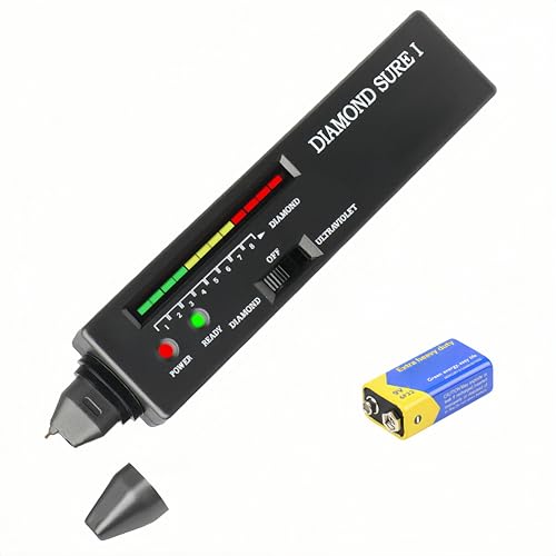 Electric Diamond Tester Pen, Professional High Precision Diamond Gemstone Tester, Portable Jewelry Diamond Gem Tester Checker Tool for All Stones with LED Display & Buzzer (Battery Included)