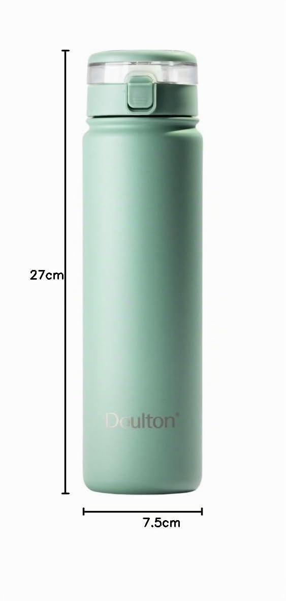 Doulton Botella De Agua Taste 2 Con Cartucho De Reducción De Filtro | Verde | Acero inoxidable aislado | 500 ml de capacidad | Reduce los contaminantes | Mejora el sabor| Botella de agua filtrada