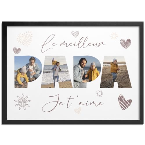 Pictalia - Cadre Personnalisé, Cadeau Fête des Pères Personnalisé, Cadeau Papa Personnalisable, Cadeaux Fete des Peres Personnalisés, Cadeaux Fete des Peres...