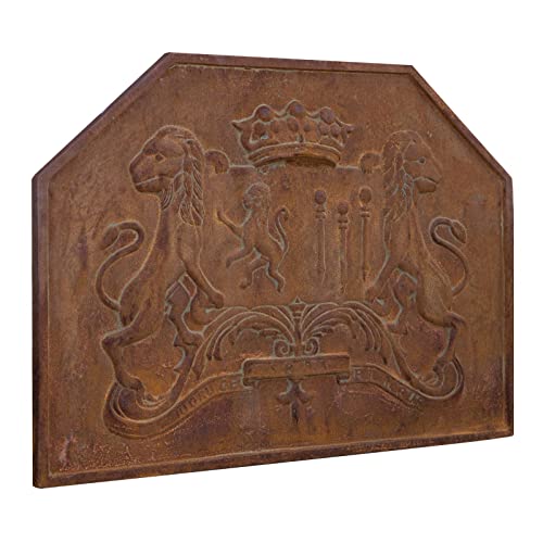 Biscottini Plaque de cheminée en fonte 88 x 3,5 x 64 cm | Fonte pour optimiser la chaleur | Plaque en fonte pour cheminée