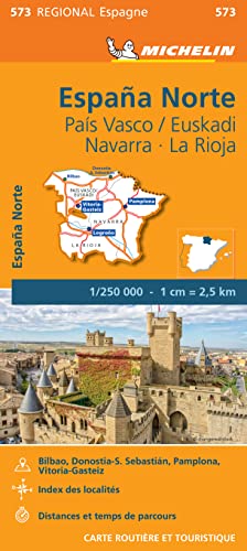 Carte Régionale Espagne Nord : Pais Vasco/Euskadi Navarra, La Rioja: Wegenkaart Schaal 1 : 250.000: 573