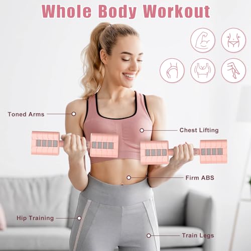 Adjustable Dumbbells Set of 2, 5-in-1 Adjustable Weight Dumbbells for Women/Men, 3lb/5lb/7lb/9lb/11lb Dumbbell Weights Set for Home Gym Workout (Pink) by RINREA - Image 5