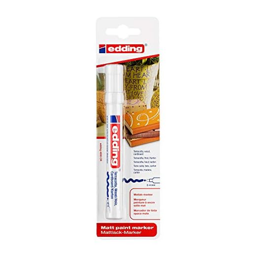 edding e-4000/1-049 - Blister con un marcador de tinta opaca mate, trazo 2-4 mm, blanco