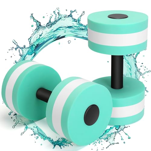 YECERCAN Water Weights for Pool Exercise, 2pack Aquatic Dumbbells for Pool Fitness, Dense and Sturdy Pool Weights for Water Aerobic Workouts, Wight Loss, Aqua Therapy