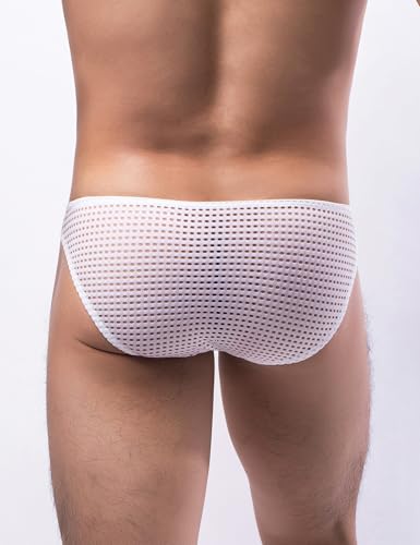 Mens Sexy Underwear Briefs - Mens Thong Mesh Quick Dry Breathable Low Rise Fishnet Bikini Underwear for Male3