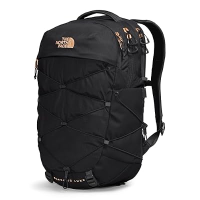 The North Face Women's Borealis Luxe Commuter Laptop Backpack, TNF Black/Burnt Coral Metallic-NPF, One Size