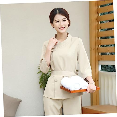 Tenue de technicien beaute spa et salon de coiffure beige