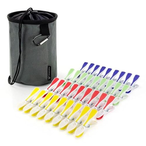 Hangerworld Grey Pegs Bag & Plastic Soft Grip Clothes Hanging Basket (36 Pegs)