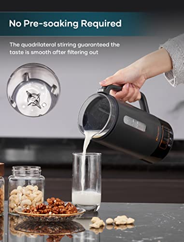 Intasting Automatic Nut Milk Maker, Glass Inner, Homemade Almond, Oats, Etc Grain, Soy Milk Machine With 6 Preset, Keep Warm, Delay, Boil Water, Blende, Self-Clean, Boil-Dry Protection, Easy Clean #TOP3