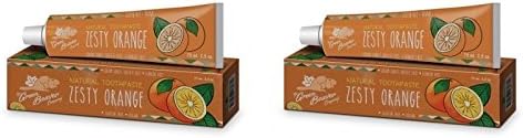 Kaxilu Green Beaver Zesty Orange Natural Toothpaste (Pack of 2) with Tea Tree Leaf Oil, Lemon Extract and Xylitol, Flouride-free, Gluten-free, Cruelty-free, Vegan and Biodegradable, 2.5 oz