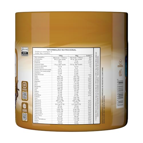 Nutra Senior Adulto 50+ Complemento Alimentar 400g - 28 Vitaminas e Minerais (Chocolate)