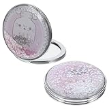 WRITWAA 折りたたみ式化粧鏡 丸型両面ミラー ポケットサイズ 携帯用メイクアップミラー 女性向け 持ち運び便利 バッグ収納可 2個セット