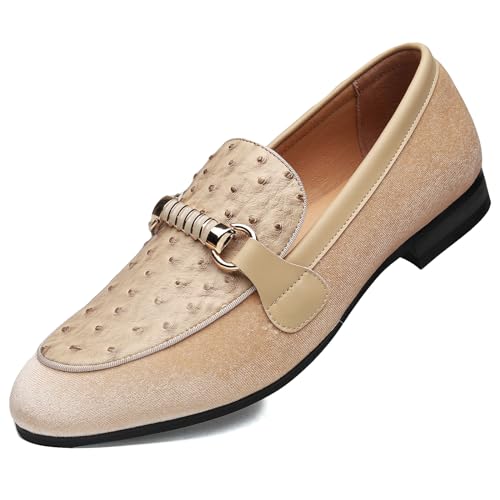 Image of Men's Fashion Formal Velvet Loafers and Wedding Dress Shoes for Men, Penny Slip-On Smoking Luxury Men Casual Shoes