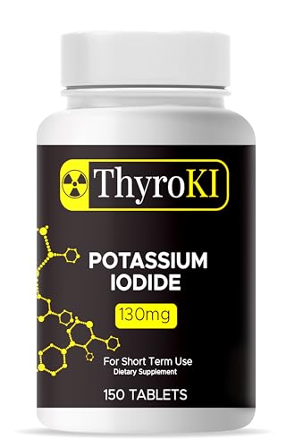Potassium Iodide ThyroKI Tablets 130 mg (150 Tablets) Non-GMO Fast Dissolving Tablets | Potassium Iodine Pills YODO Naciente | Emergency Survival Iodine Nutritional Supplement | KI Pills | Made in USA