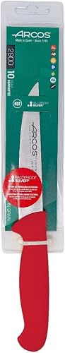 Arcos Couteau de Cuisine Professionnel - Lame Acier Inoxydable Nitrum 13 cm - Manche Polypropylène Rouge - Haute Durabilité et Précision de Coupe - Série 2900 - 2