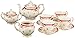 Gracie China by Coastline Imports 11-Piece Vintage Porcelain Tea Set, Red Rose