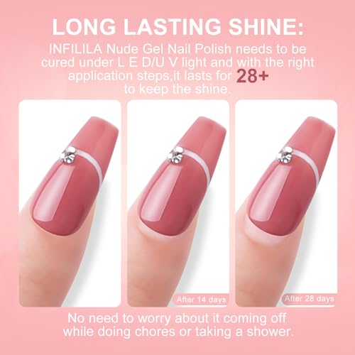 Kit de Esmaltes de Gel Nude Milky White Pink 6 Colores 10ML miniatura 6