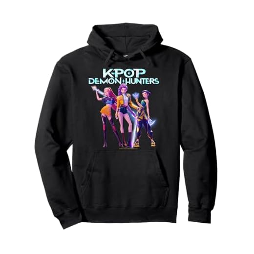 KPop Demon Hunters Halloween Huntrix Heroic Poses Group Shot Pullover Hoodie