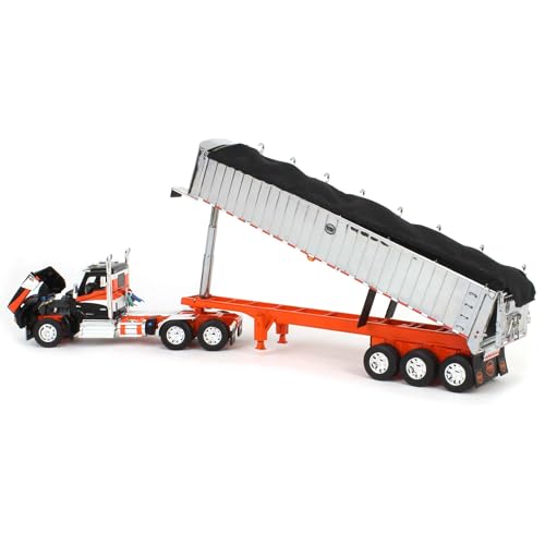 DCP Kenworth W990 y Remolque 1:64 Negro y Naranja miniatura 4