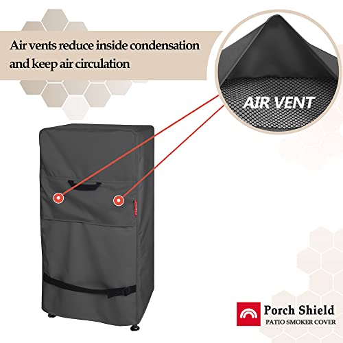 Porch Shield 40 Inch Electric Smoker Cover For Masterbuilt Smoker, Waterproof Heavy Duty Outdoor Smoker Grill Covers 24W X 18D X 40H Inch, Black #TOP4