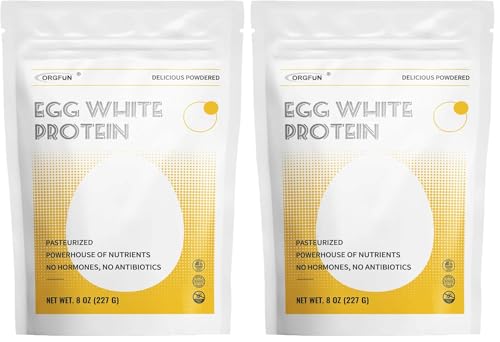 ORGFUN Egg White Powder 8 Oz, Pasteurized Egg White Powder,