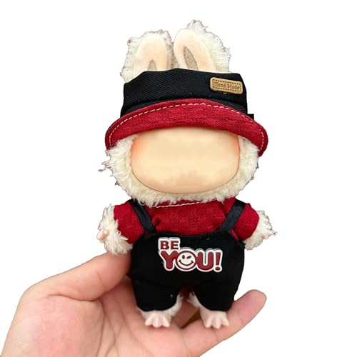 Labubu Puppenkleidung 17cm - Süßes Streetwear-Set mit Kapuzenpulli + Hose + Zubehör - Passend für Labubu 1. 2. 3. Genera...